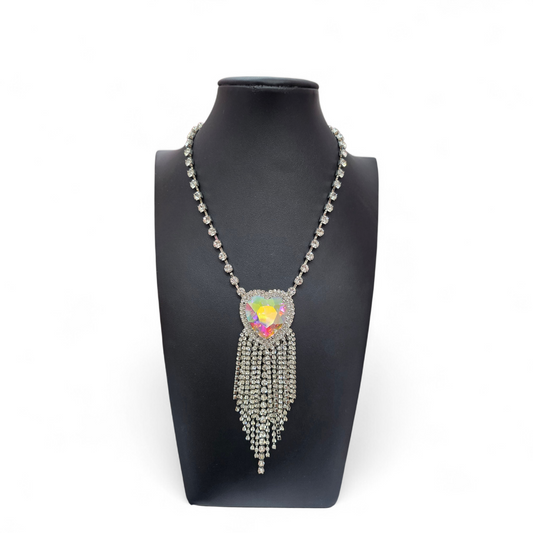 Silver AB Heart Necklace