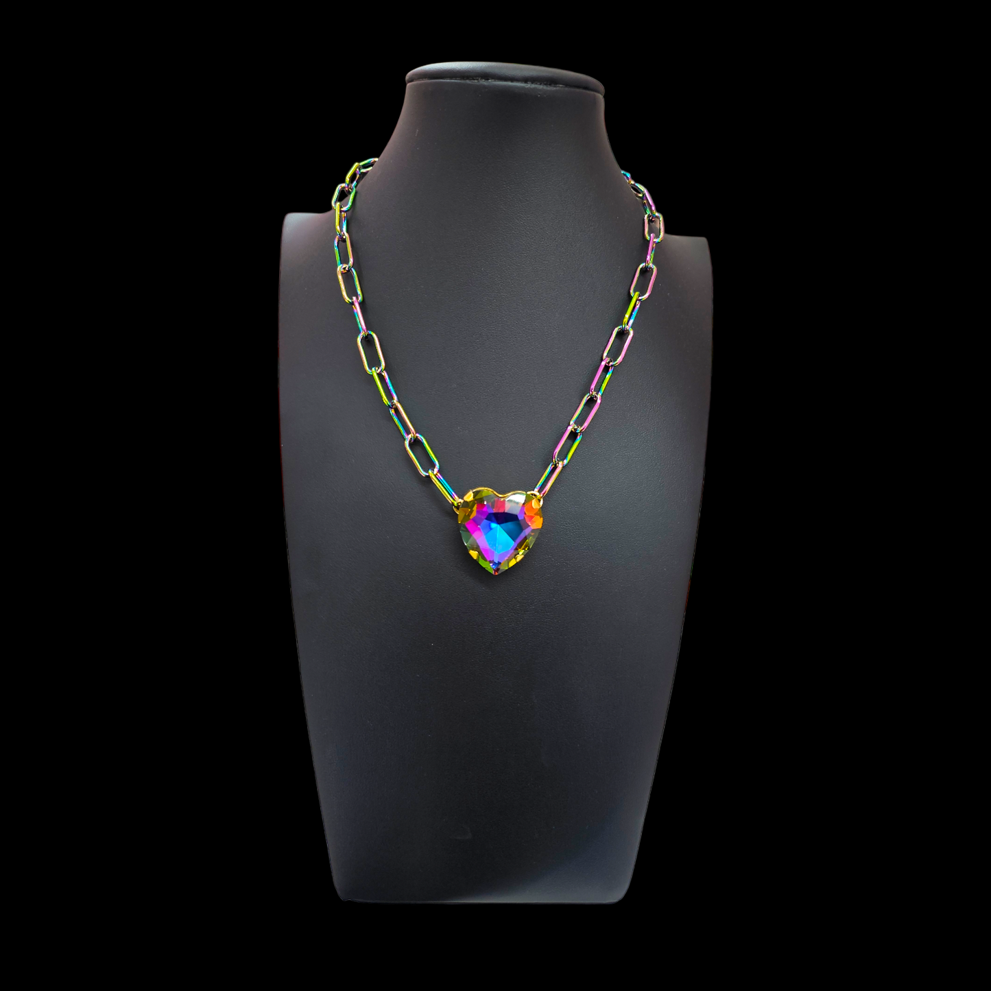 Paper Clip chain Heart Necklace