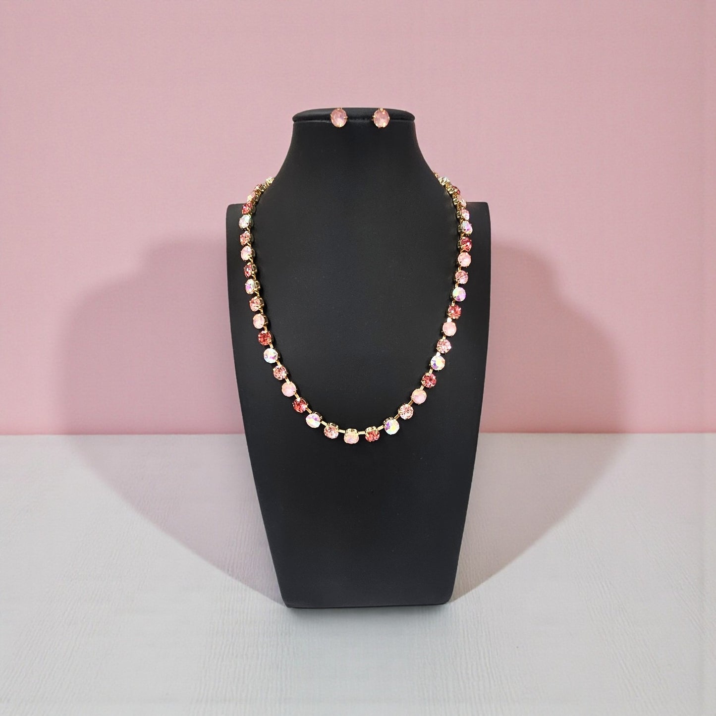 Multi opal pink necklace