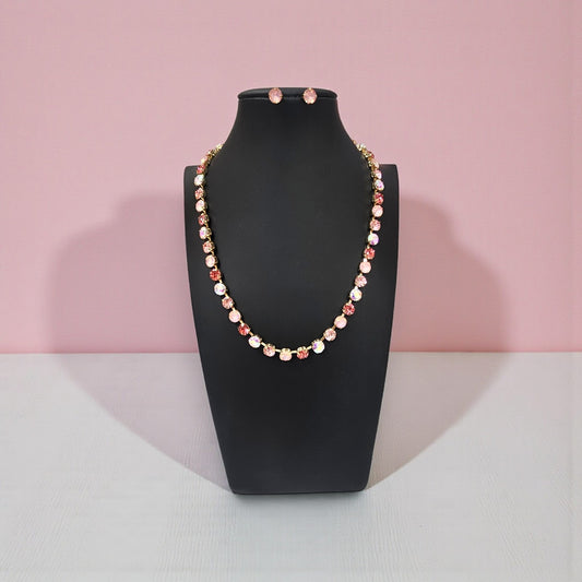 Multi opal pink necklace