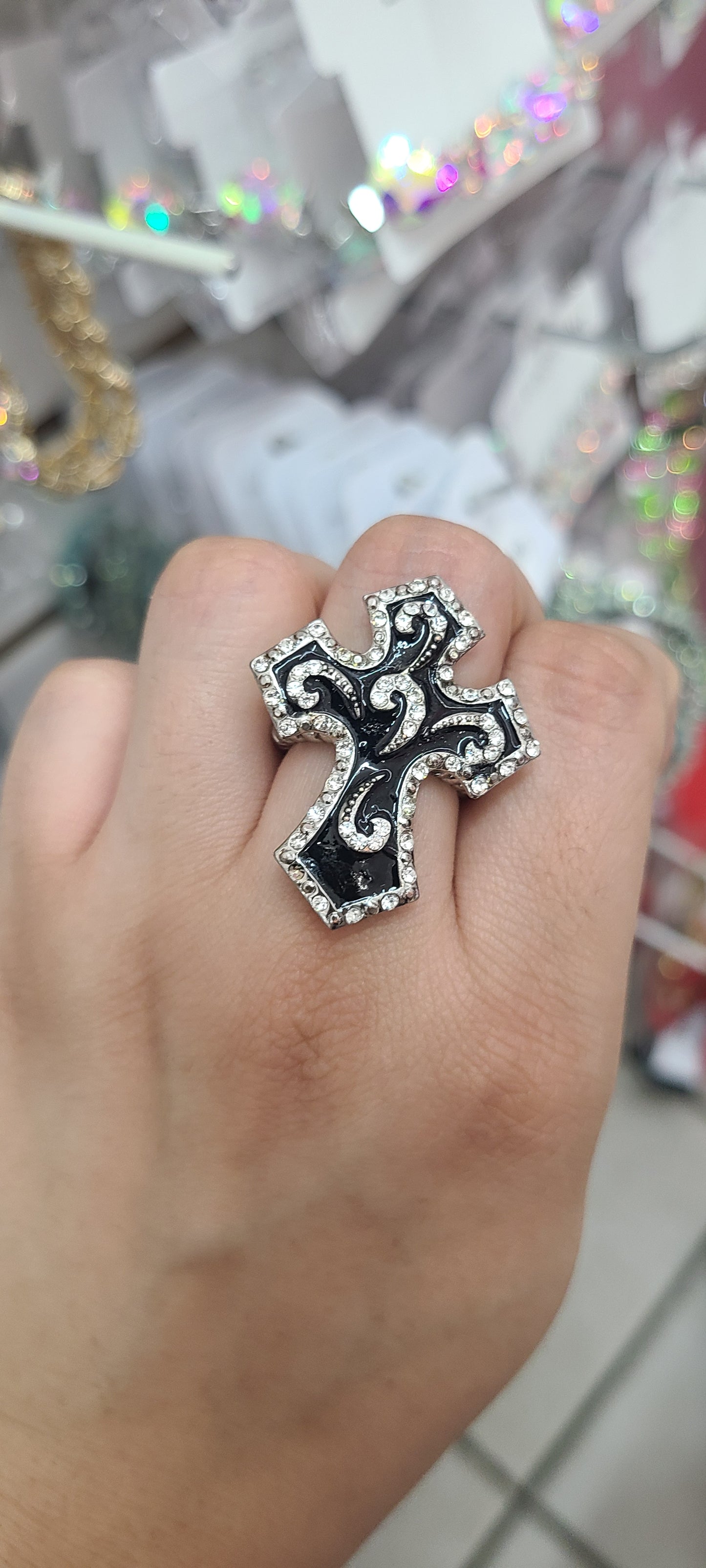 Black cross ring