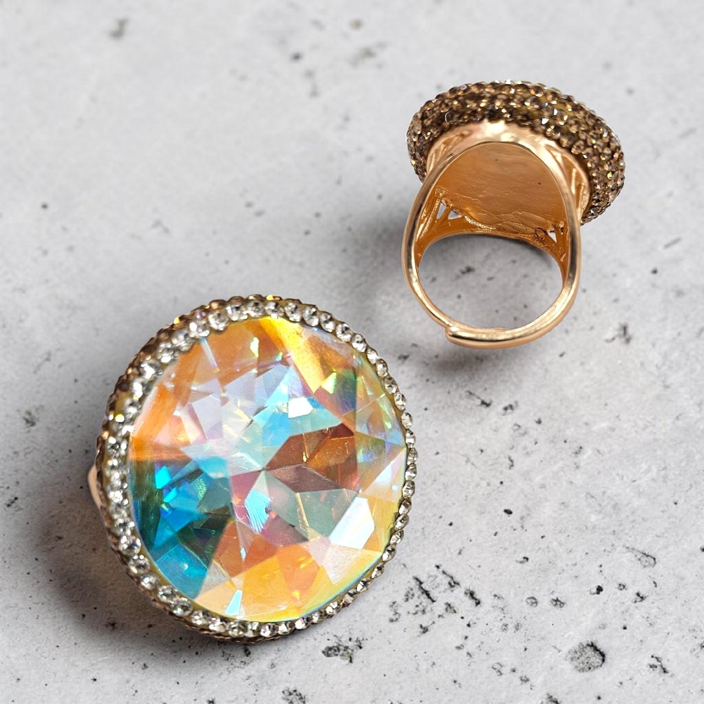 Rose Gold AB large ring