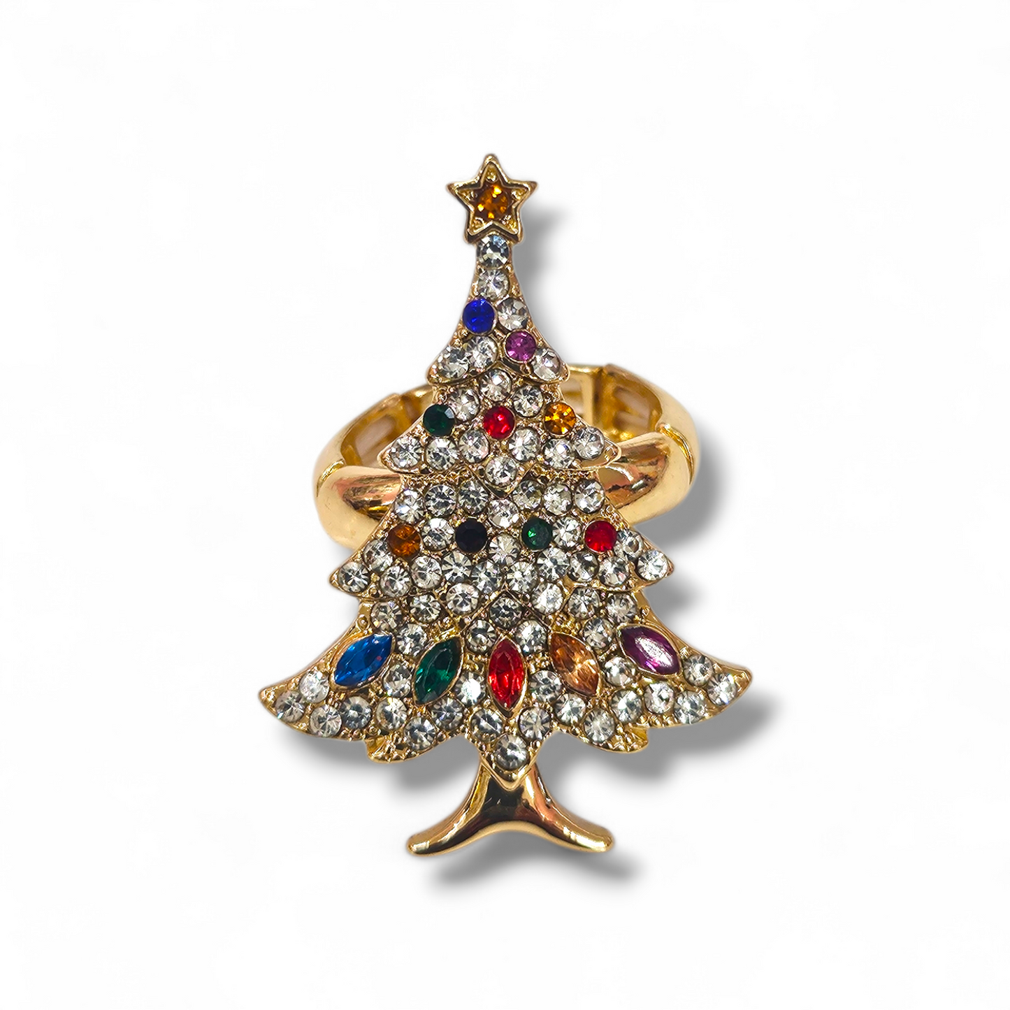 Gold Christmas tree ring