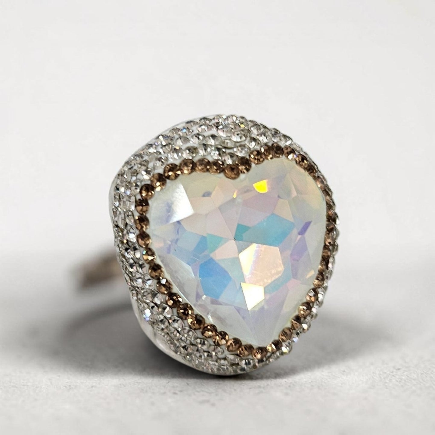 White AB Crystal heart