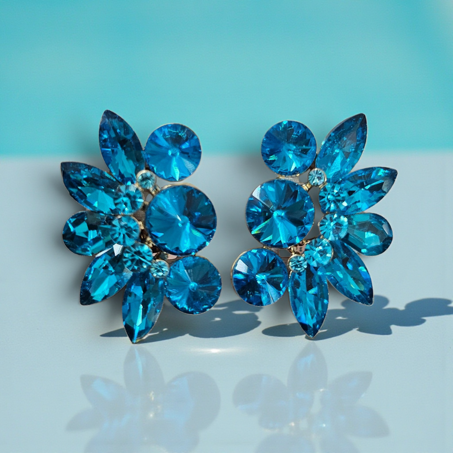 Light Blue clip on earrings