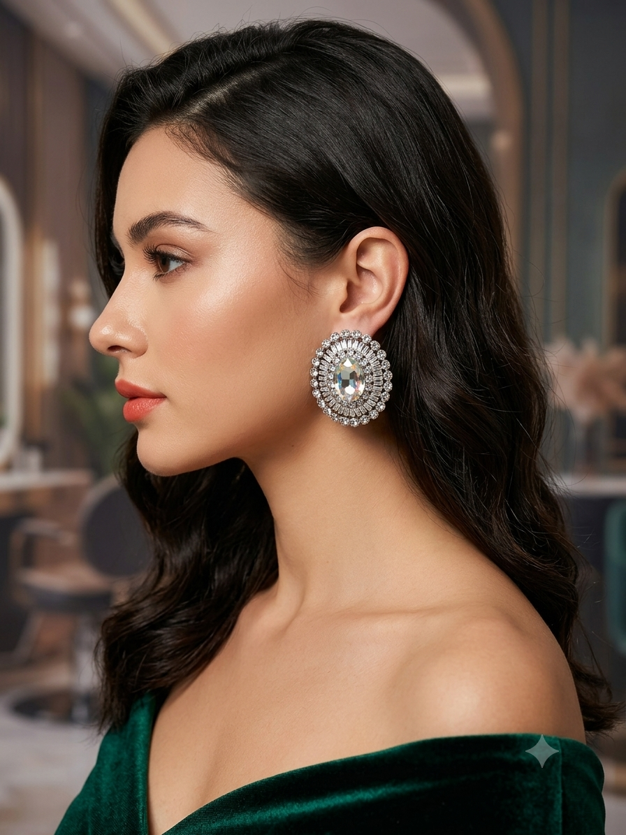 Silver CZ earrings