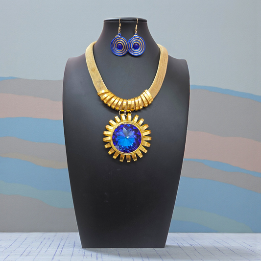 Gold Purple statement necklace
