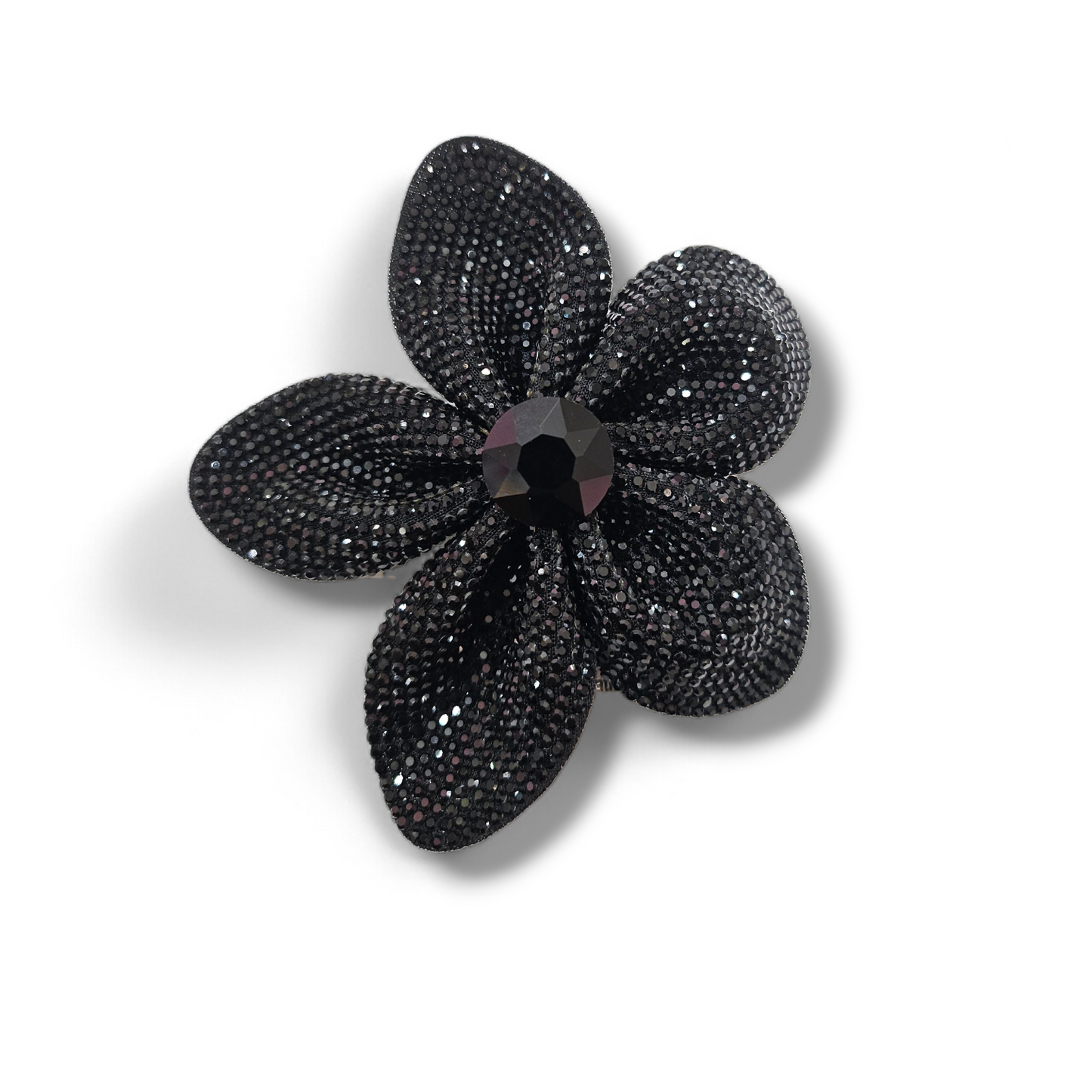 Black Rhinestone Flower hair clip/ Brooch