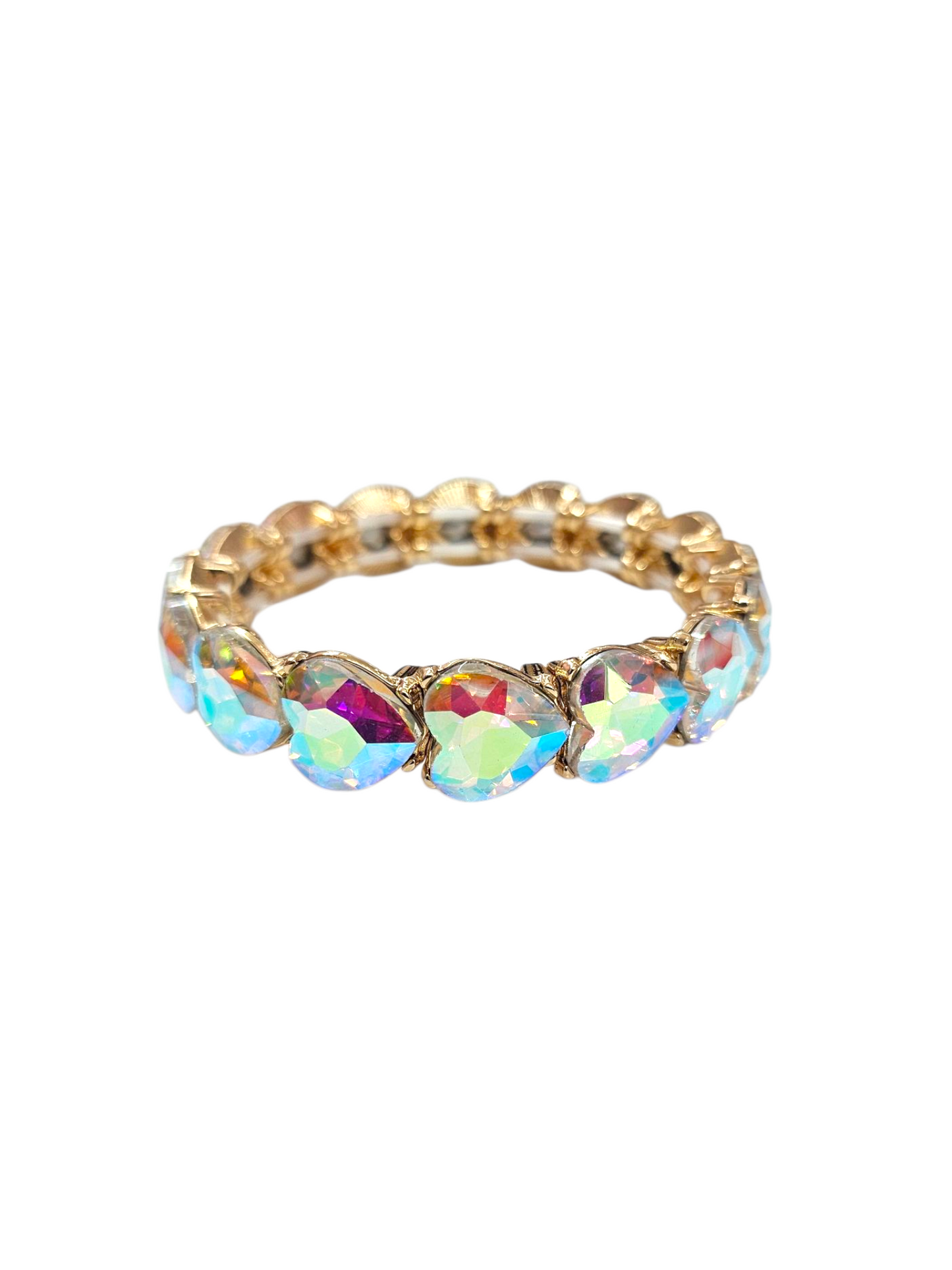 Gold AB heart bracelet