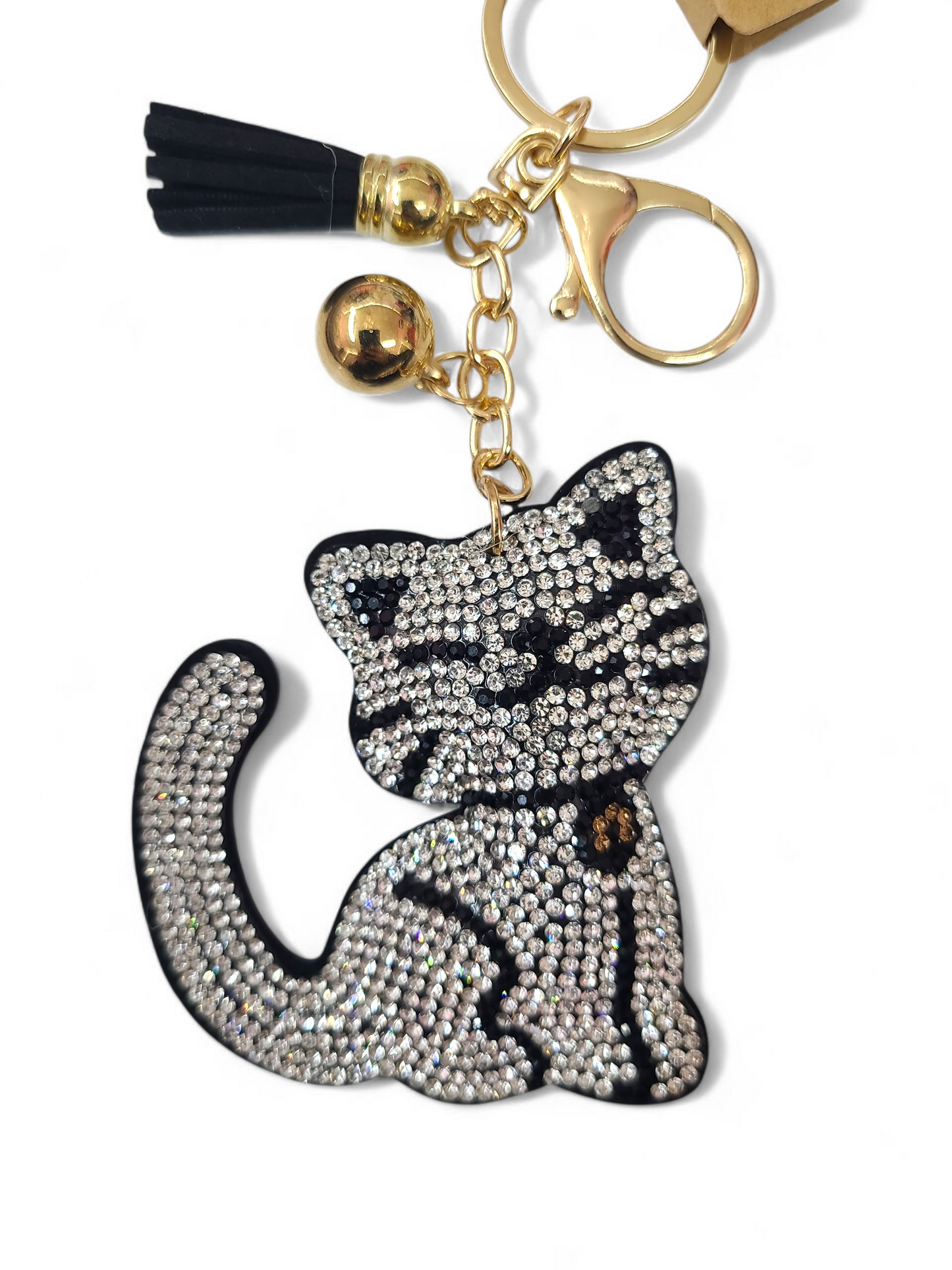 Black Silver Cat Keychain
