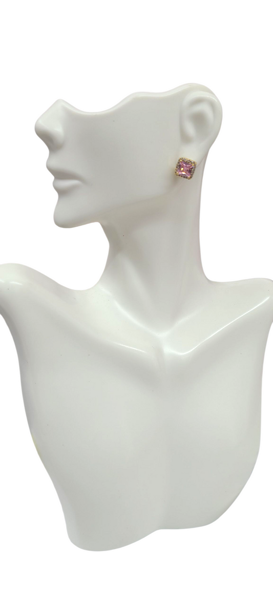 Pink Square Stud earrings