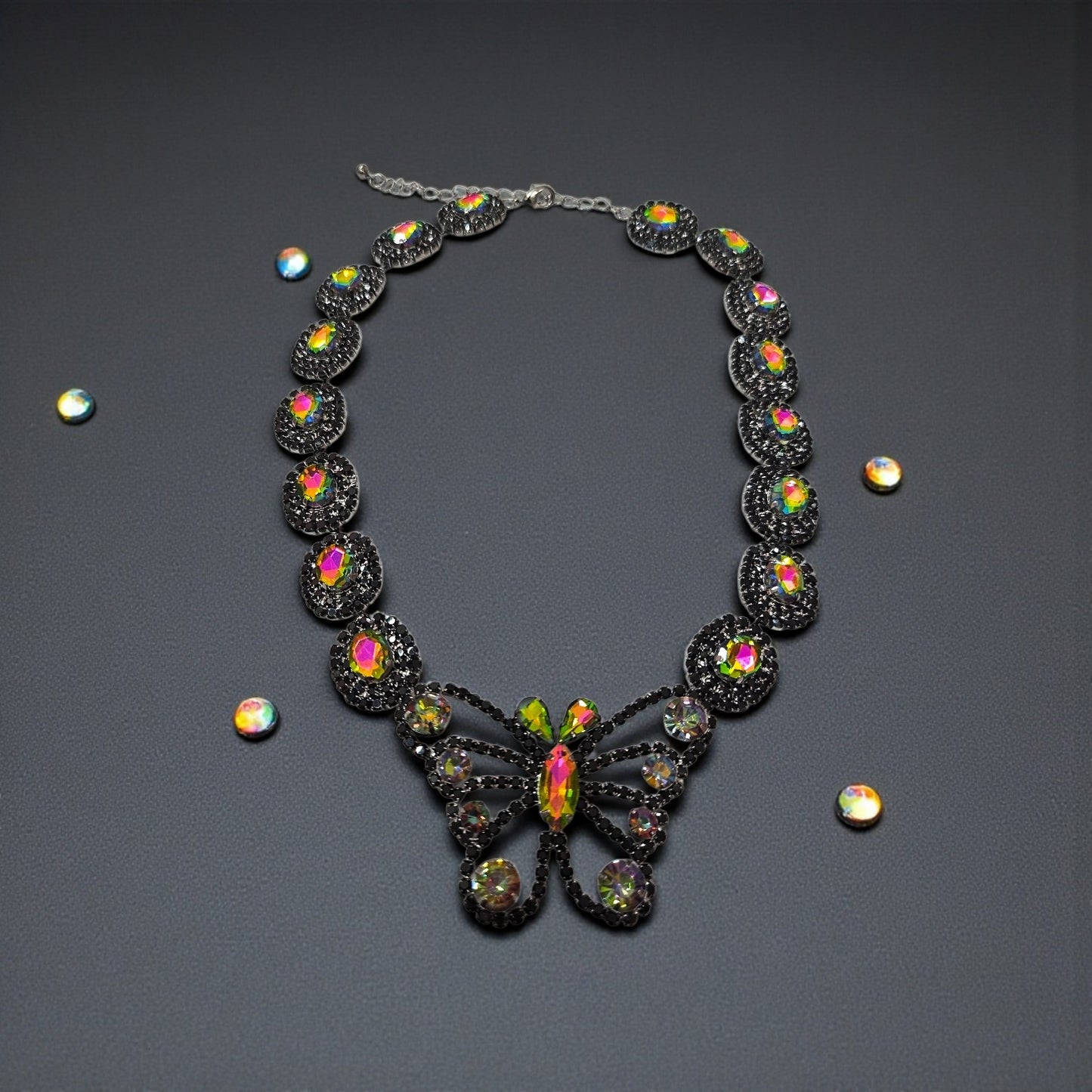 Oilslick Butterfly Necklace