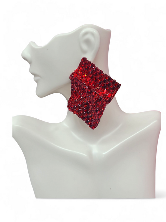 Red Evening Earring