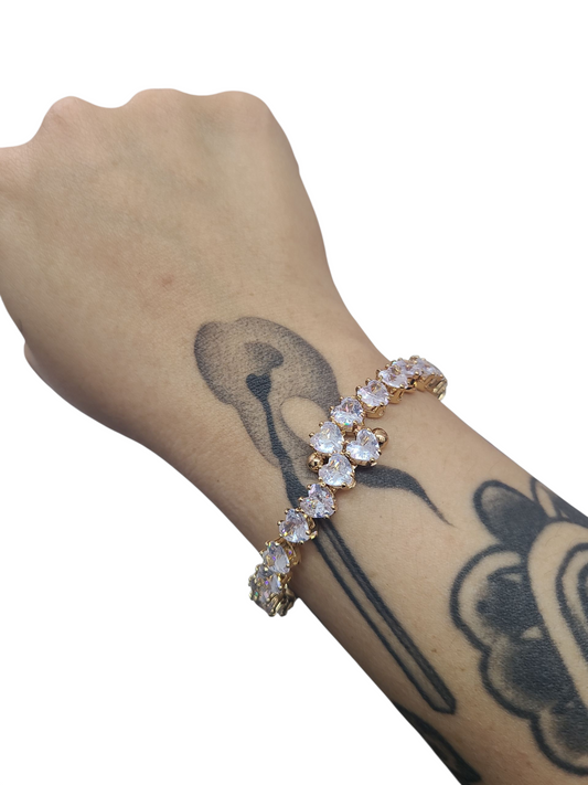 White Heart Cubic Zirconia Cuff