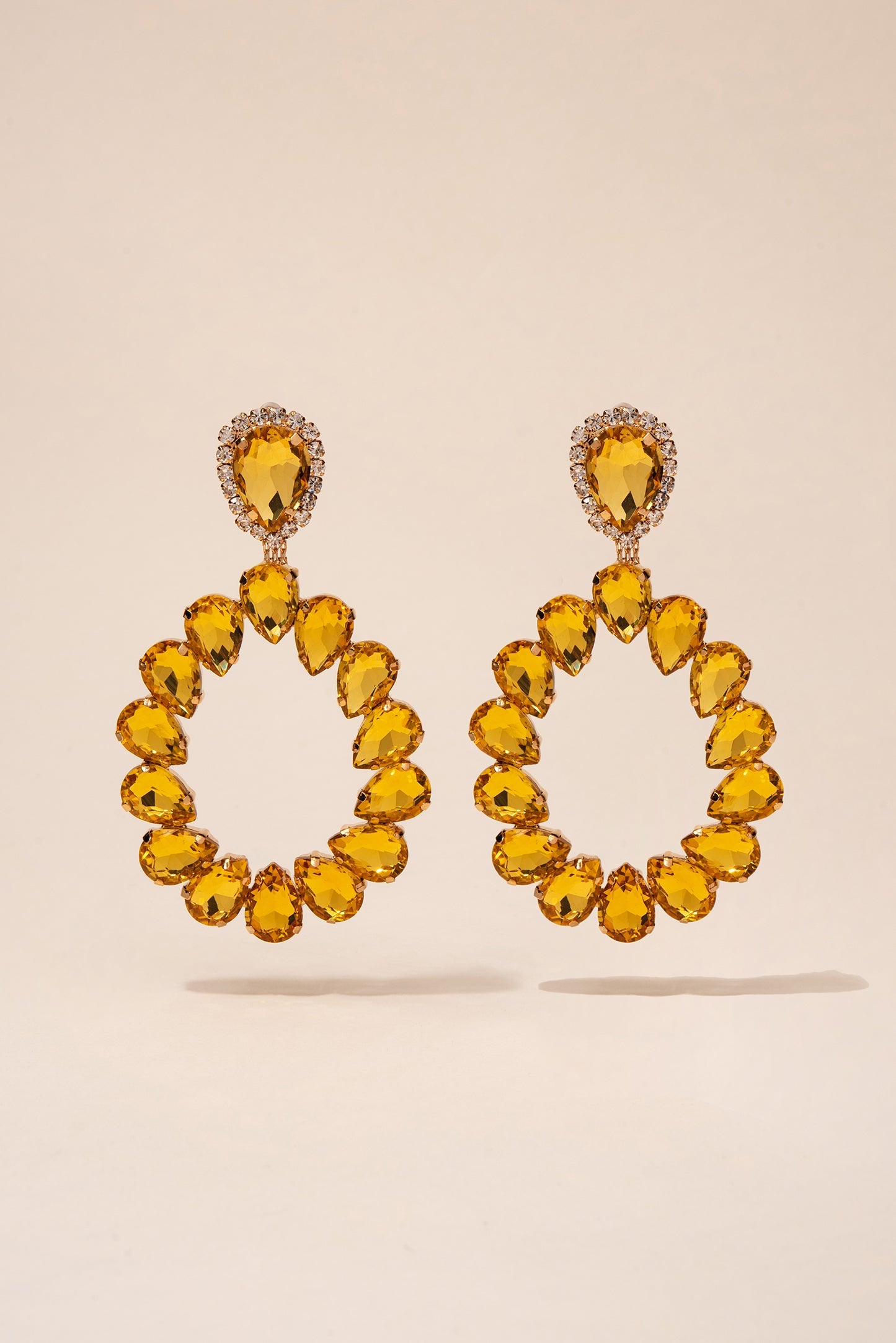 Yellow Rhinestone earrings