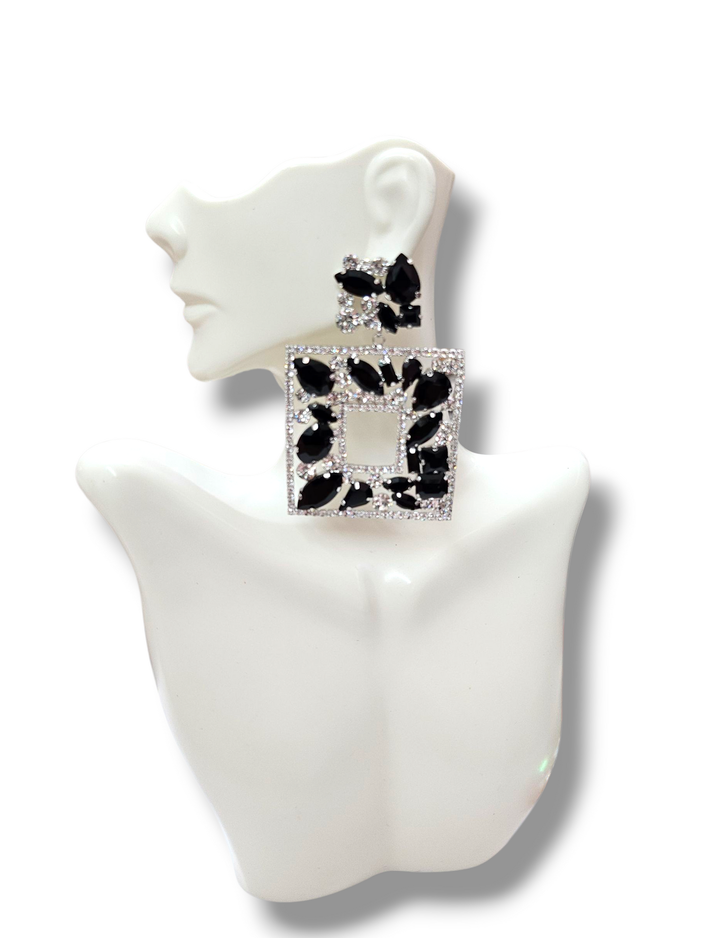 Statement Black and white earrings