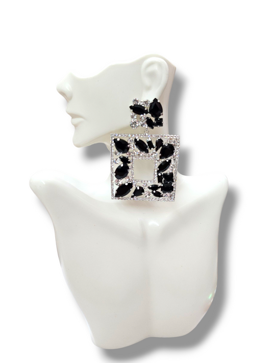 Statement Black and white earrings
