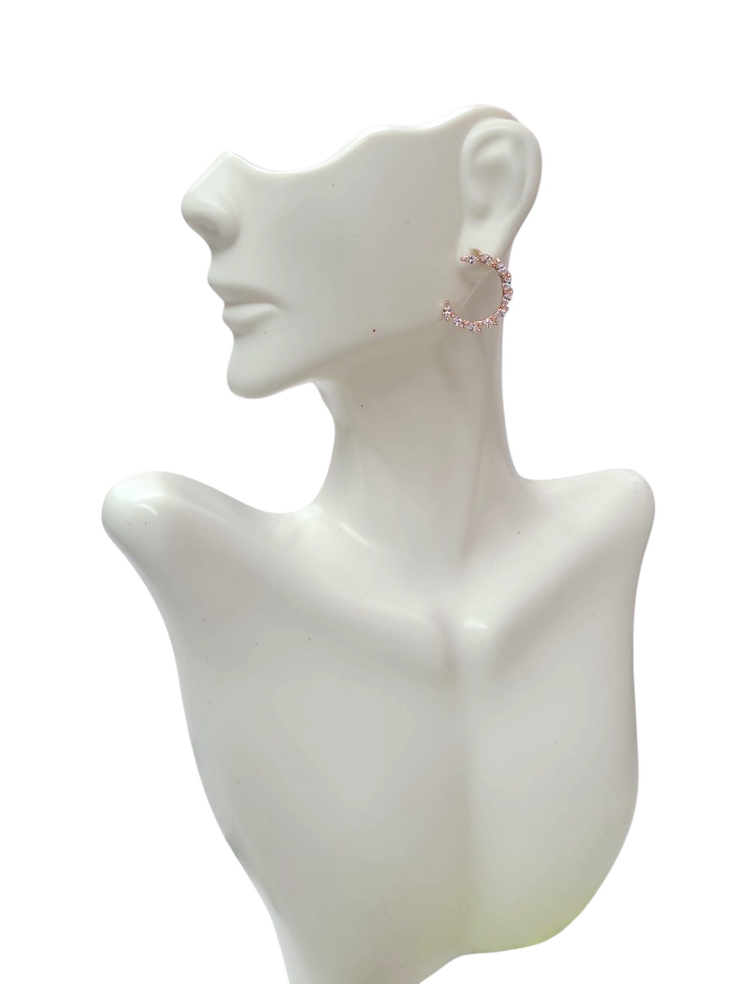 RoseGold Rhinestone Half Hoop