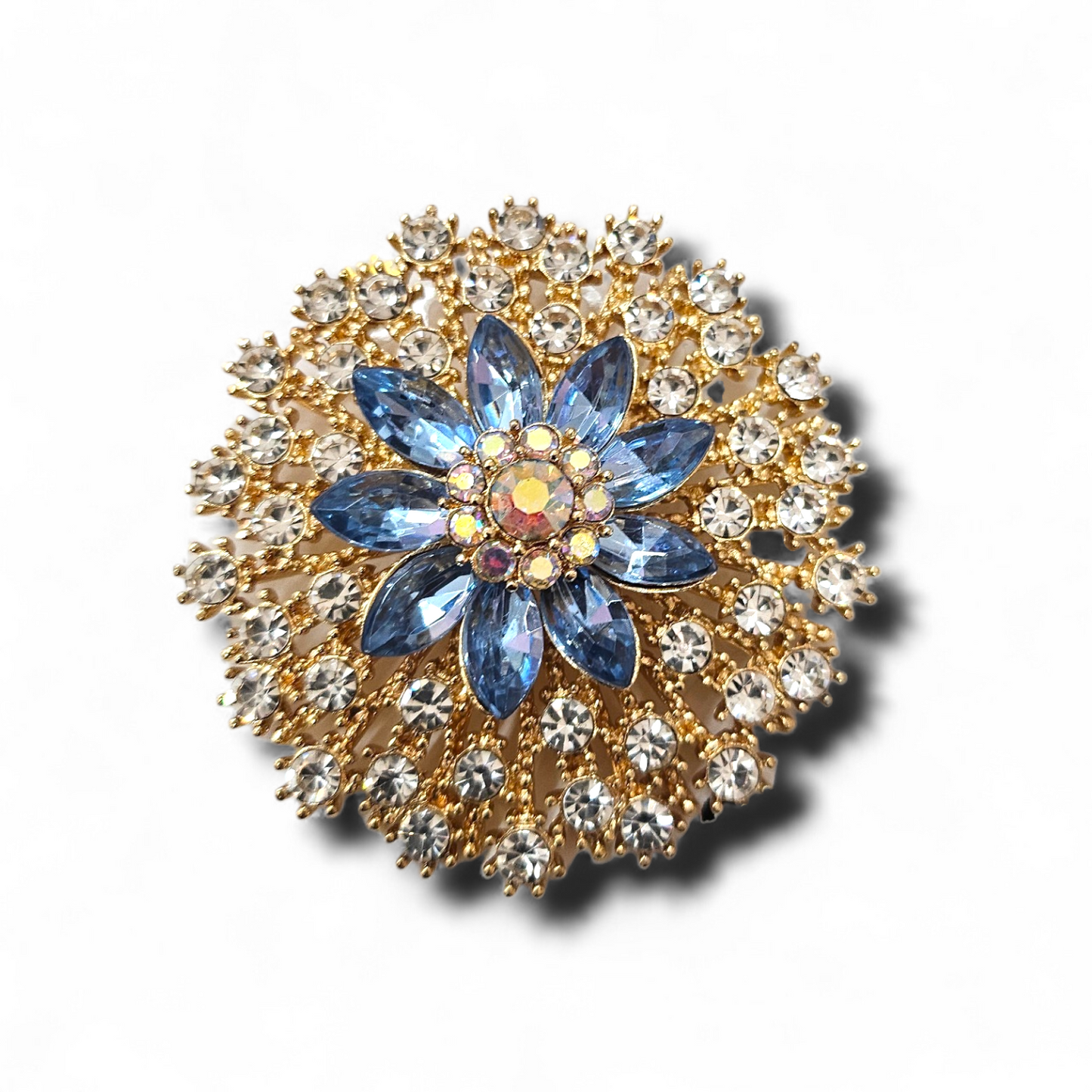 Gold blue BROOCH