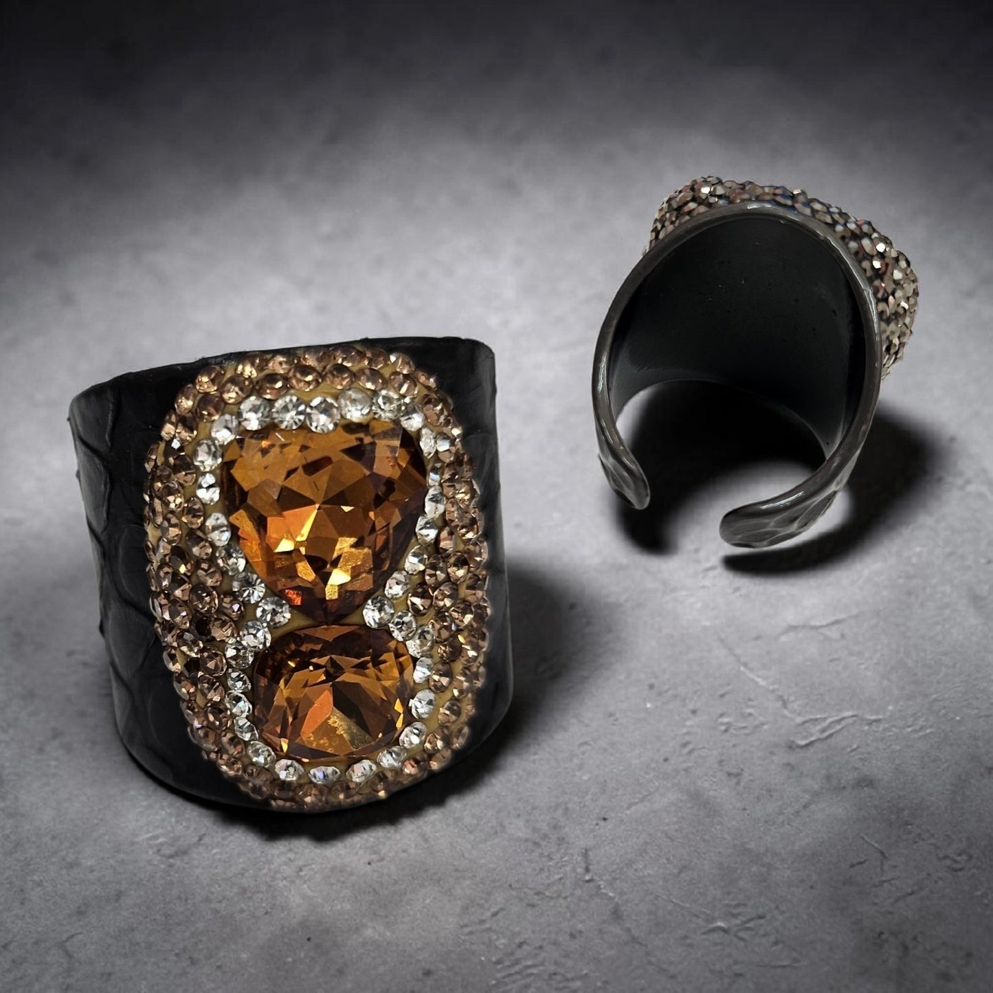 Topaz Leather Ring