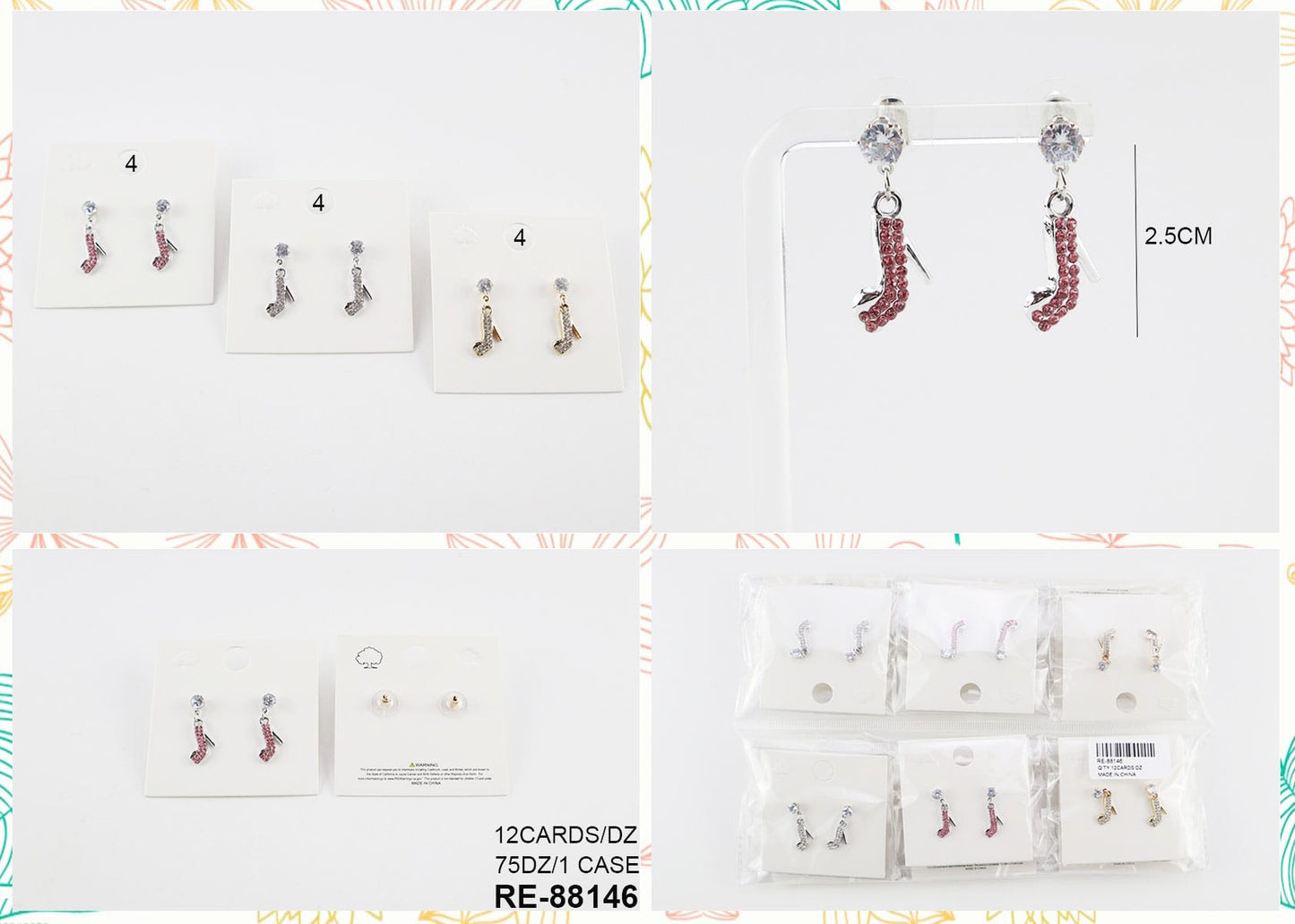Heel Dozen pack earrings
