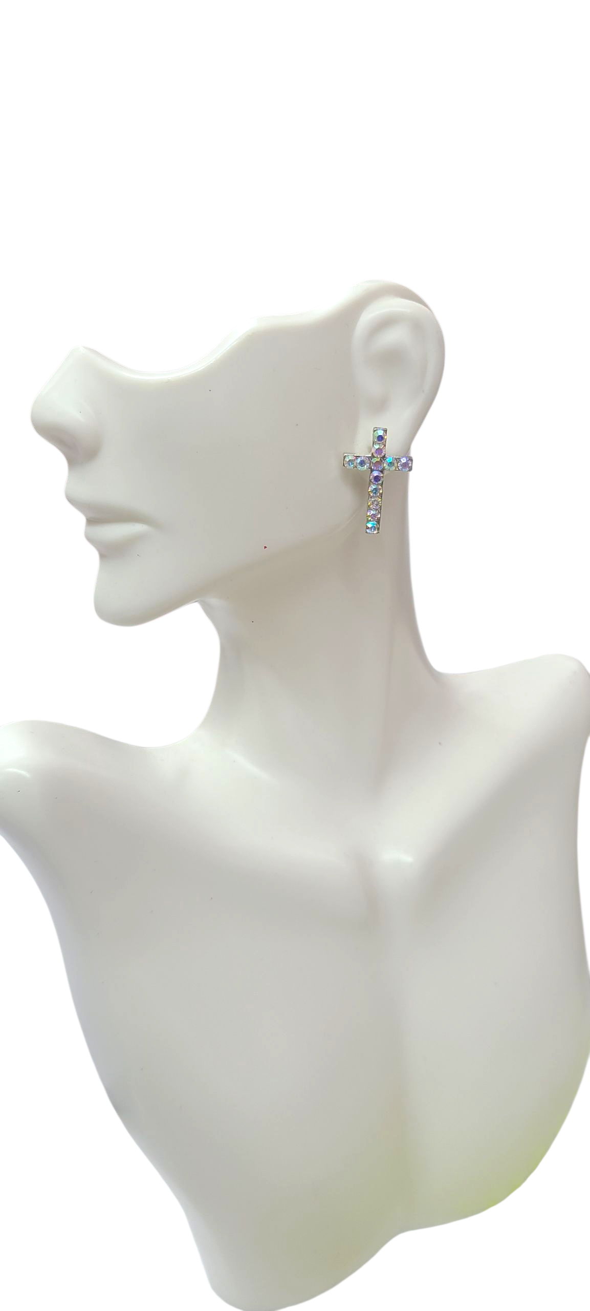 Iridescent Cross studs