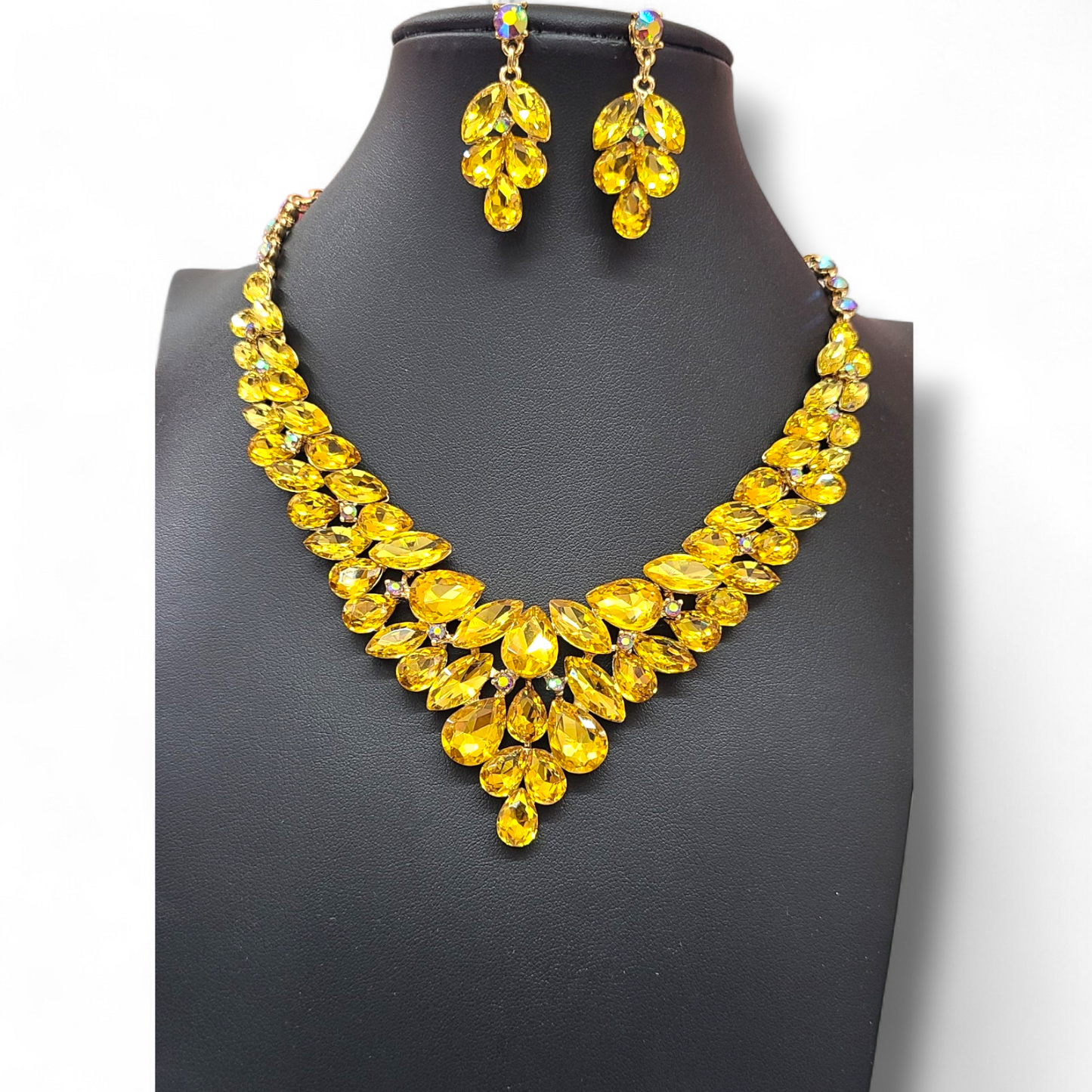 Yellow v necklace
