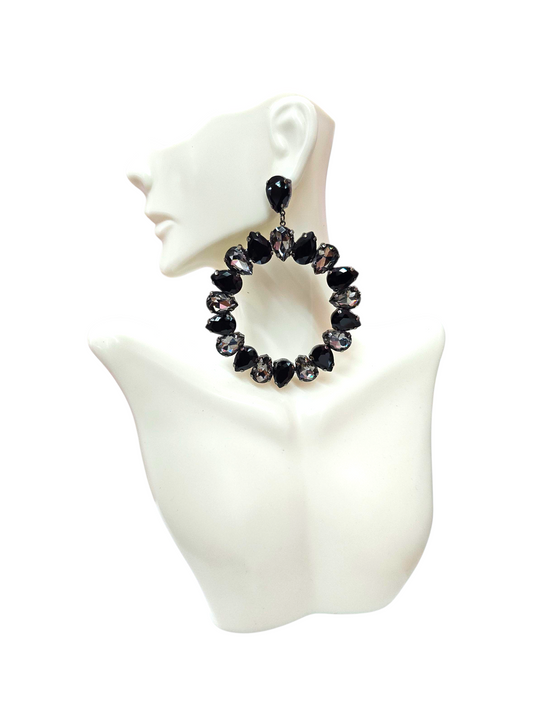 Black and Hematite Post earrings