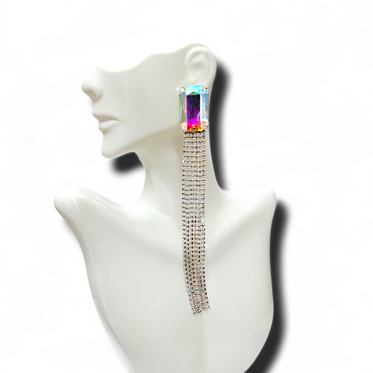 Rectangle post tessel earrings