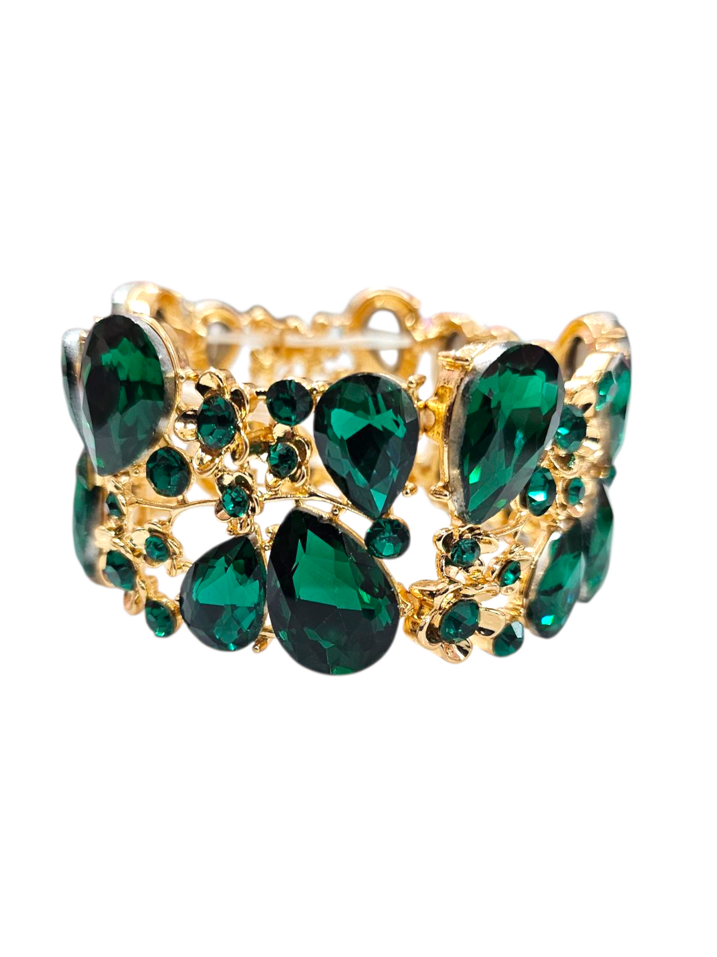 Emerald's green gold bracelet